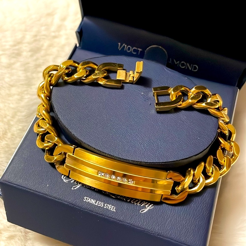 ⚜️💠Stainless Steel Link Diamond Amazing Men’s Bracelet💠⚜️